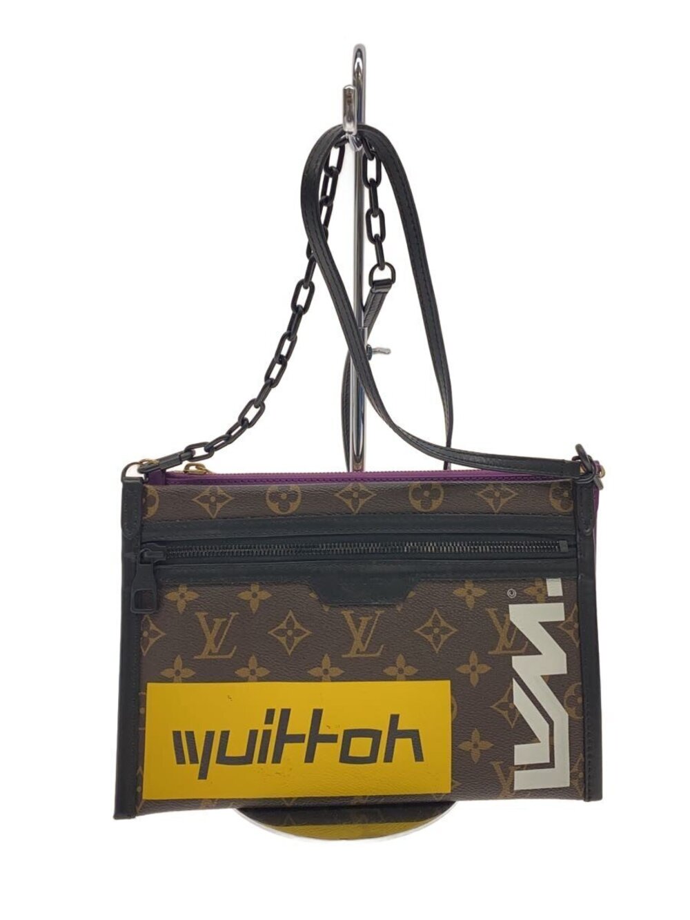 LOUIS VUITTON Flat Messenger Bag Monogram Canvas Denim Brown